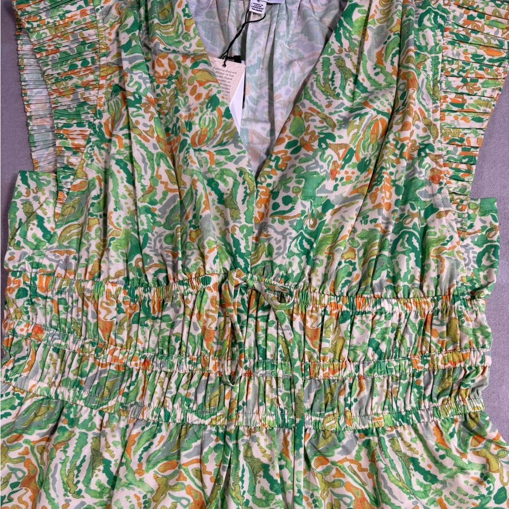 Anthropologie Current Air Floral Garden Sage Mix Print Pleated Size Small NWT - Picture 7 of 10